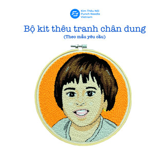 Bộ kit thêu nổi punch needle tranh chân dung theo yêu cầu