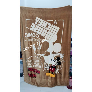 Có Video! Mền lông Disney Mickey Nâu màu đẹp, sang trọng