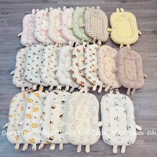 Nôi chung giường 0-18m. lõi bông vỏ sợi tre Muslin. dùng 2 mặt hoạ tiết