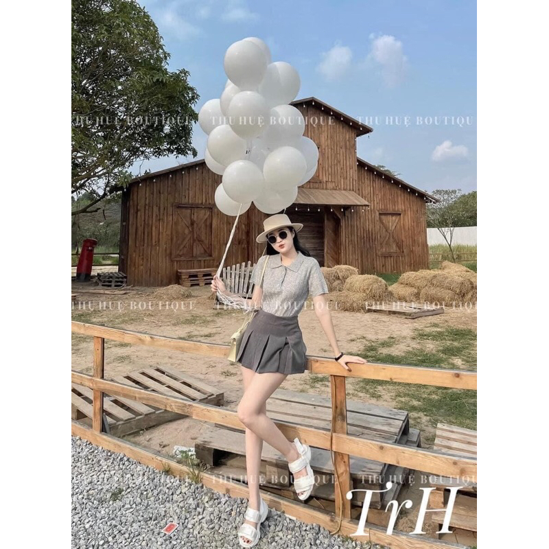 áo zara cổ polo mầu ghi cực xinh