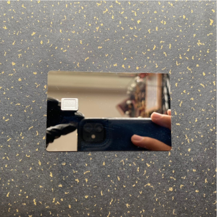 THANH LÝ PHÔI THẺ ATM THẺ TÍN DỤNG BẰNG KIM LOẠI TRƠN - MÀU XÁM GƯƠNG - THẺ XƯỚC NHẸ PHẦN MÉP