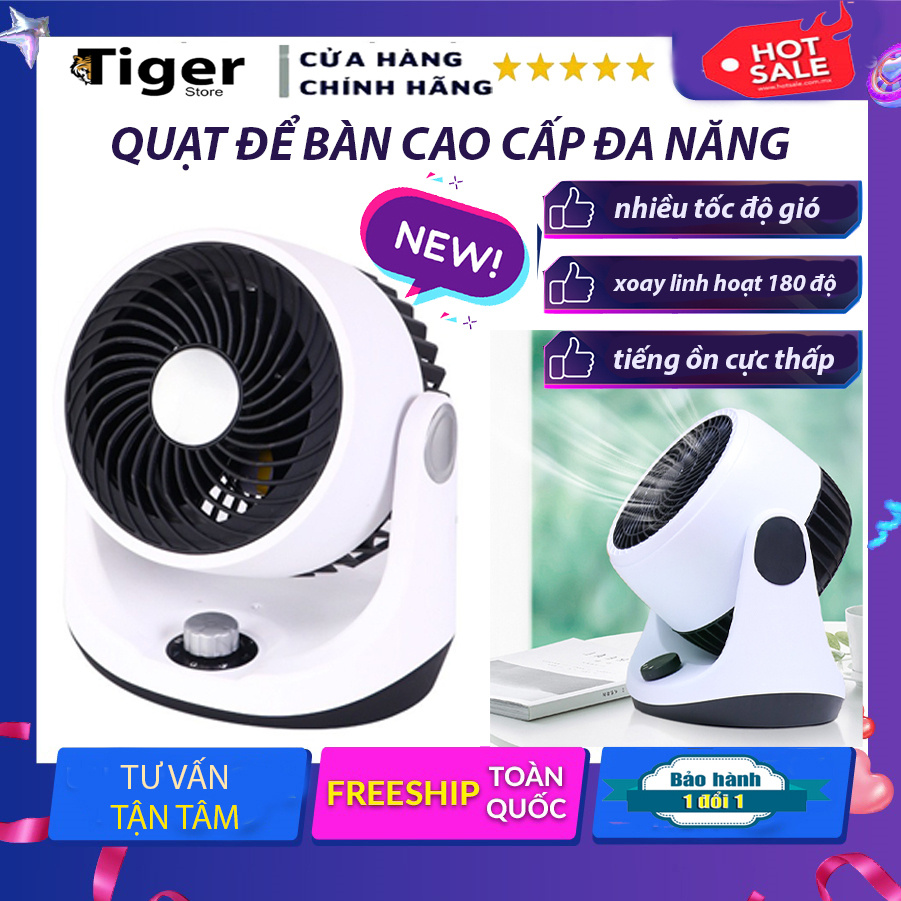 Quạt để bàn mini, Quạt sạc điện để bàn văn phòng 3 chế độ siêu mát, công suất lớn, xoay 180 độ vô cùng tiện lợi