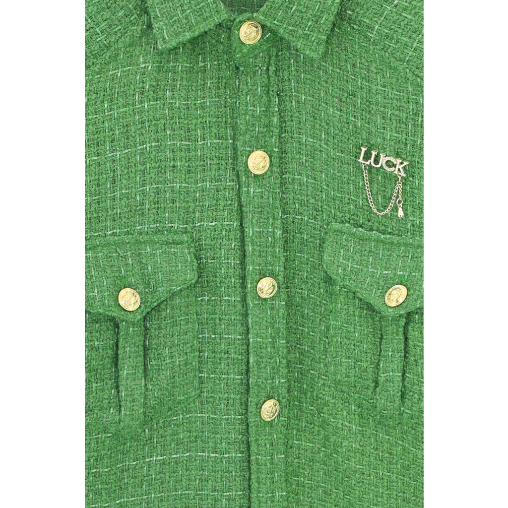 Áo sơmi dạ xanh Lak Studios Luck Green Tweed