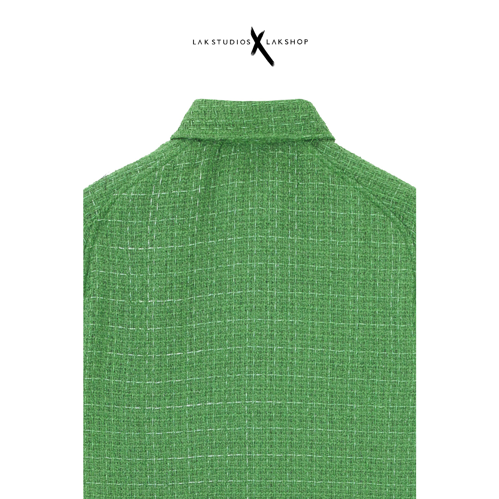 Áo sơmi dạ xanh Lak Studios Luck Green Tweed