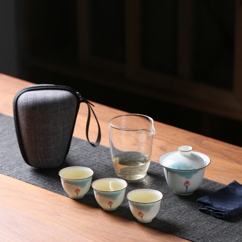 TOP LI Express Cup Gốm Chống Bỏng Một Nồi Ba Cốc Có Đĩa Dụng Cụ Tạo Bong Bóng Đơn Giản Cầm Tay Bộ Trà Du Lịch Quà Tặng