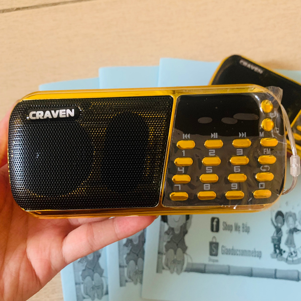 Loa Đài Pháp Thoại Craven CR853 3Pin, Loa Nhạc Pháp Thoại kèm thẻ nhớ 32GB có 1210 Bài Hàm Dưỡng Tâm Hồn