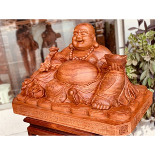 Ông di lạc gỗ ,Tượng phật Di Lặc bằng gỗ hương , Tượng Di Lạc Ngồi, tượng gỗ trang trí cho không gian nhà bạn