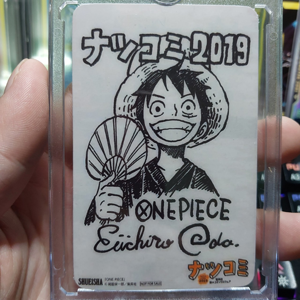 Card Onepiece luffy mũ rơm có chữ ký tác giả Eiichiro Oda 2098 1-13