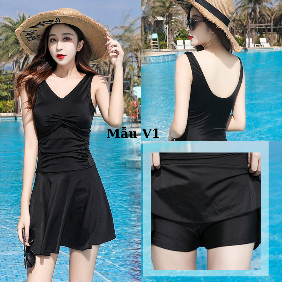 Đồ bơi liền tránh lộ bụng, tôn dáng, Váy chữ A