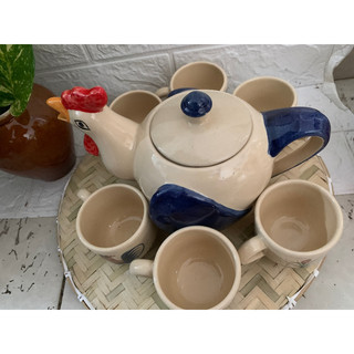 Bộ bình trà con gà 6 tách