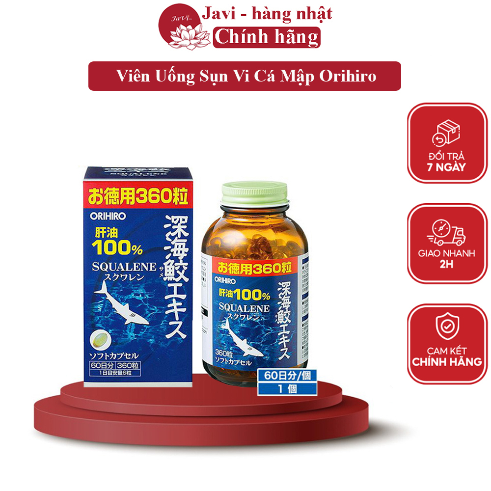 Viên Uống Sụn Vi Cá Mập Orihiro Squalene Nhật Bản, Dầu Gan Cá Mập Orihiro Nhật Bản