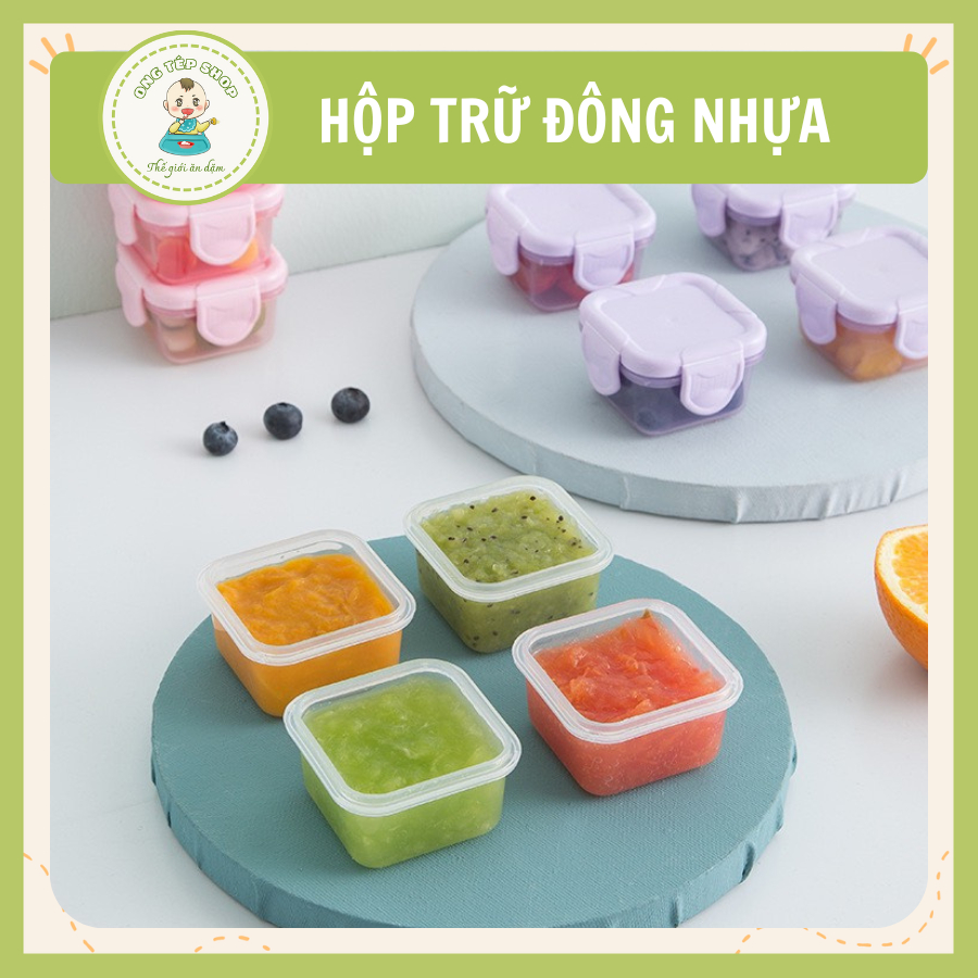 Hộp trữ đông, hộp đựng có nắp mini bảo quản đồ ăn dặm cho bé