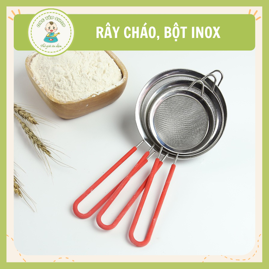 Rây Inox Lọc Cháo Cho Bé Ăn Kiểu Nhật, Rây Bột Inox