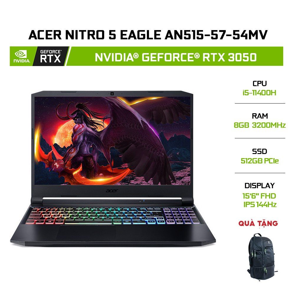 Laptop Acer Nitro 5 AN515-57-54MV i5-11400H | 8GB | 512GB |Geforce RTX 3050