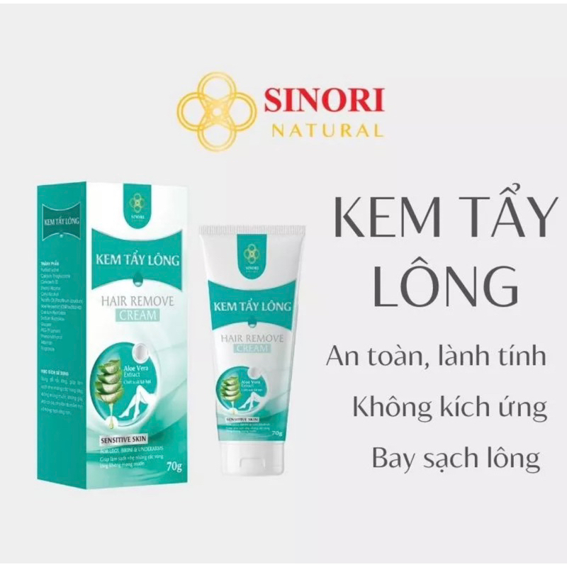 Kem Tẩy Lông Chiết Xuất Lô Hội SIONRI, Sạch Lông Nhanh Chóng Trong 5 Phút, Lành Tính, Hiệu Quả 70g
