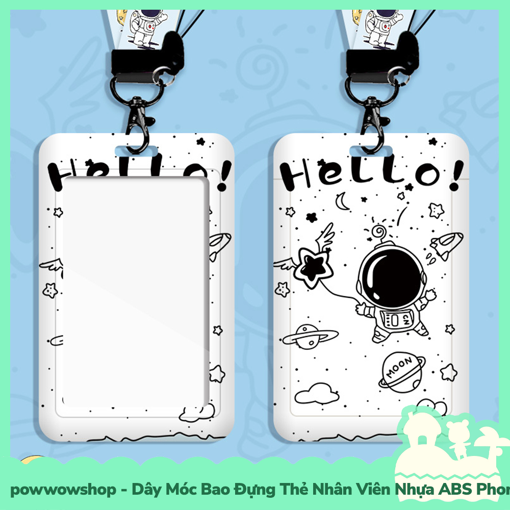 [Sẵn VN - Hỏa Tốc] Dây Móc Bao Đựng Thẻ Nhân Viên Dọc Nhựa PC Phong Cách Nhân Vật Hoạt Hình Phi Hành Gia Astronaut