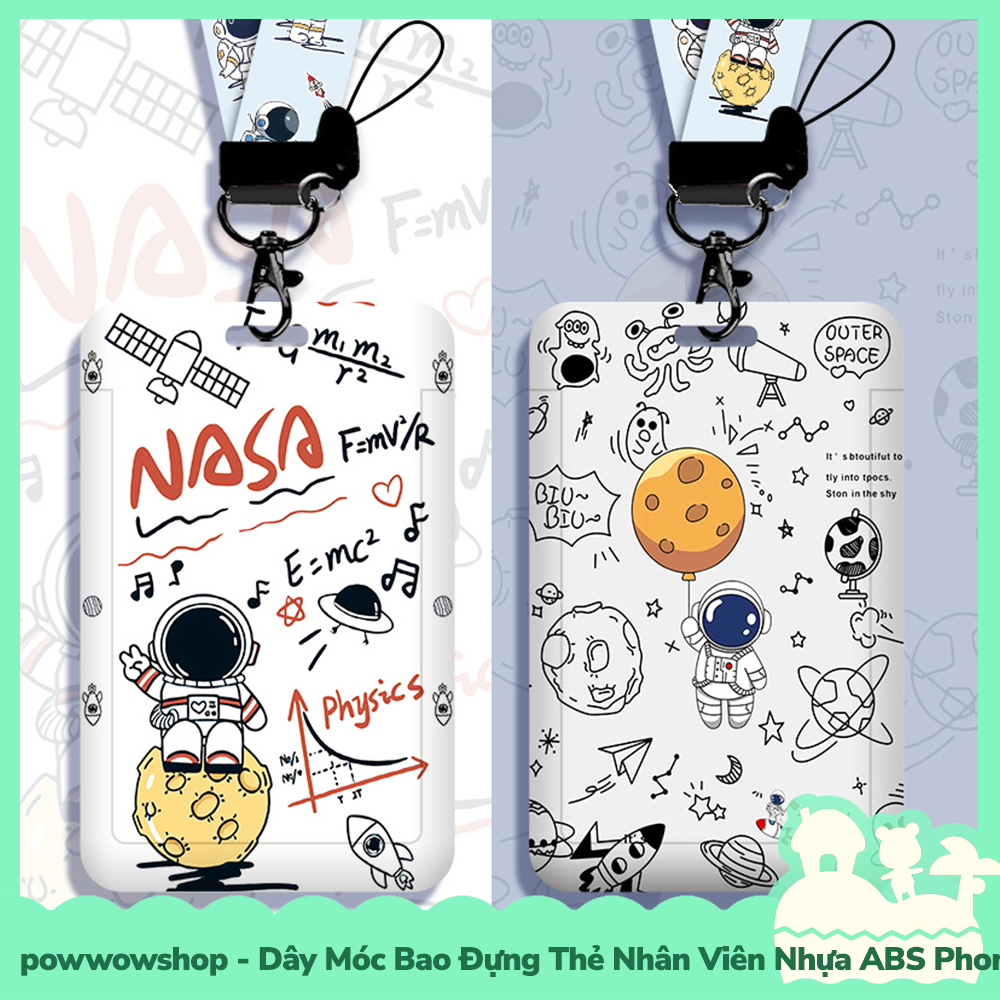[Sẵn VN - Hỏa Tốc] Dây Móc Bao Đựng Thẻ Nhân Viên Dọc Nhựa PC Phong Cách Nhân Vật Hoạt Hình Phi Hành Gia Astronaut