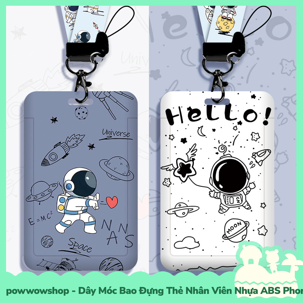 [Sẵn VN - Hỏa Tốc] Dây Móc Bao Đựng Thẻ Nhân Viên Dọc Nhựa PC Phong Cách Nhân Vật Hoạt Hình Phi Hành Gia Astronaut