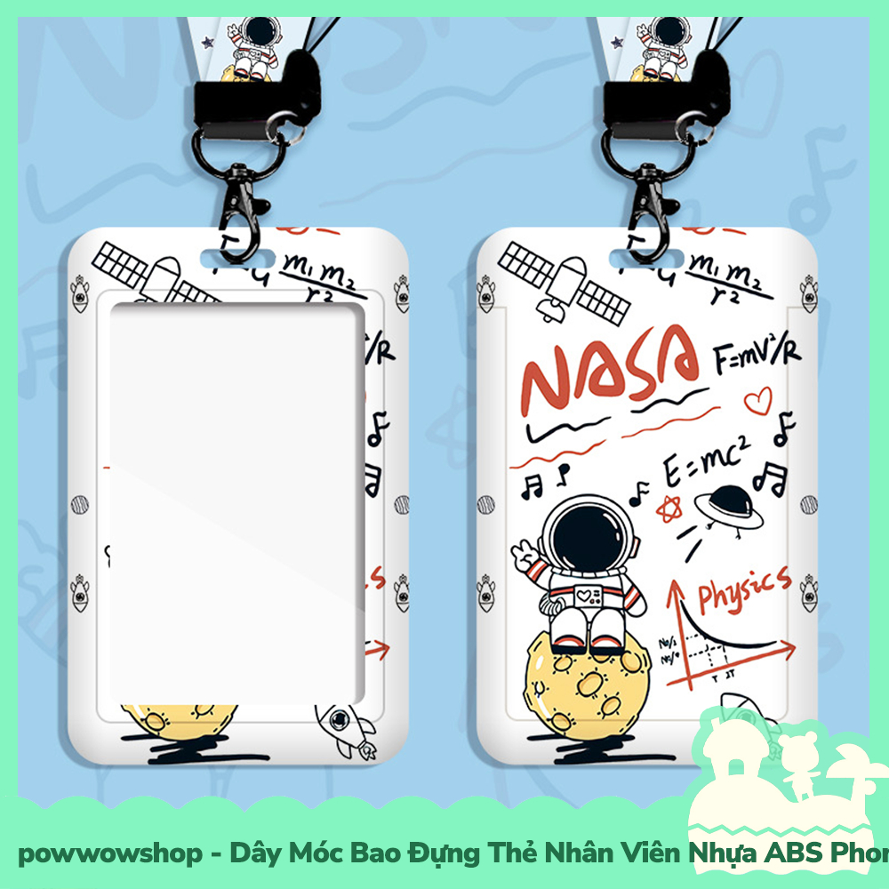 [Sẵn VN - Hỏa Tốc] Dây Móc Bao Đựng Thẻ Nhân Viên Dọc Nhựa PC Phong Cách Nhân Vật Hoạt Hình Phi Hành Gia Astronaut