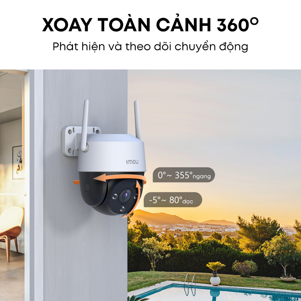 Camera Wifi ngoài trời Imou Cruiser SE+ (4MP) I IPC-S41FEP I Đàm thoại 2 chiều I Phát hiện chuyển động I IP66 | BigBuy360 - bigbuy360.vn