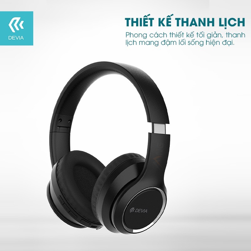 Tai nghe Headphone bluetooth chụp tai Devia kintone V2 có micro nghe nhạc liên tục 18h hàng chính hãng Bảo Hành 1 năm