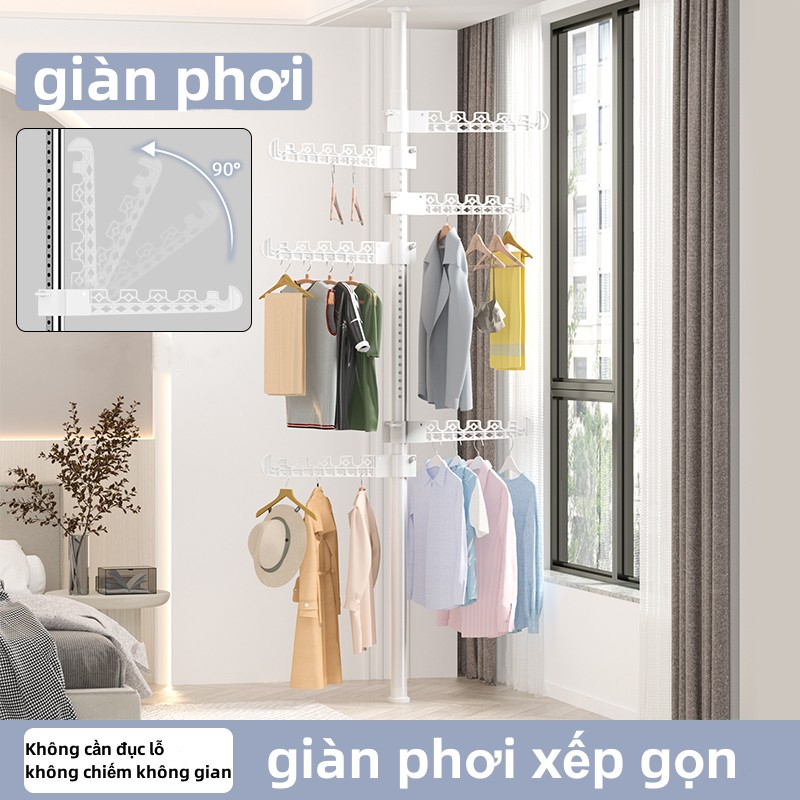 Giá của cây, thanh quần áo, thép không gỉ gấp và cây treo thông minh