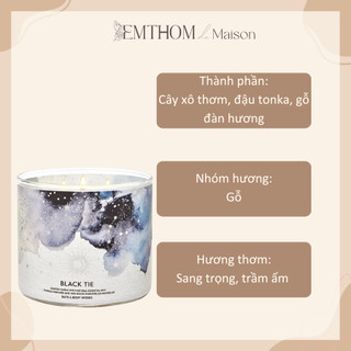 Black Tie Nến Thơm Bath & Body Works [411g - 3 bấc]