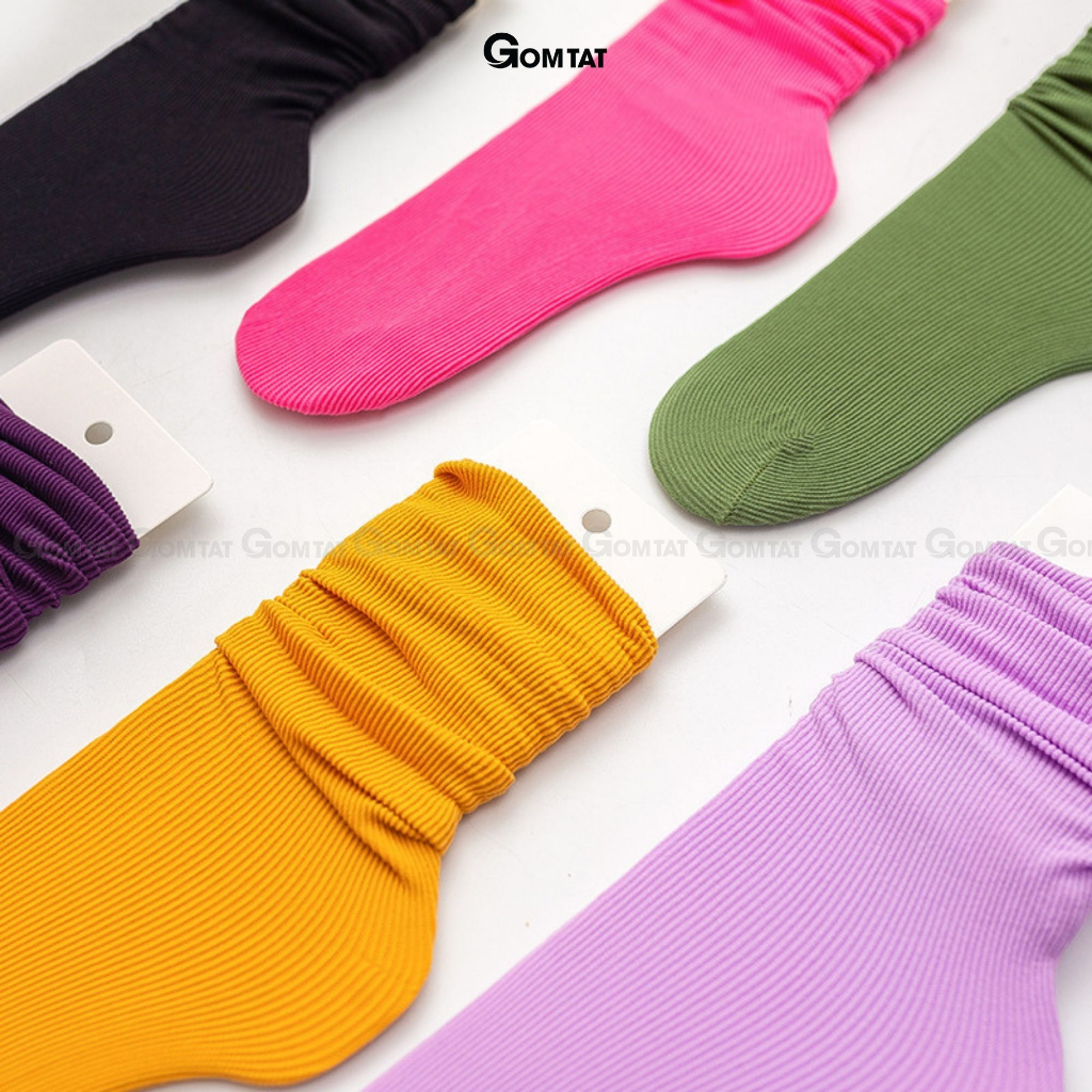 Tất nữ cổ cao trơn nhiều màu, vớ cổ cao nữ chất liệu cotton mềm mại, thoáng mát êm chân - CAOTATGIAY-UYE-7007-1DOI