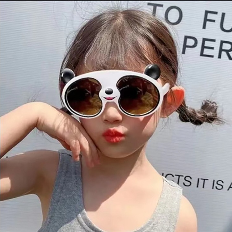 Mắt Kính Trẻ Em Gấu Trúc Panda Hoạt Hình Dễ Thương Dành Cho Bé