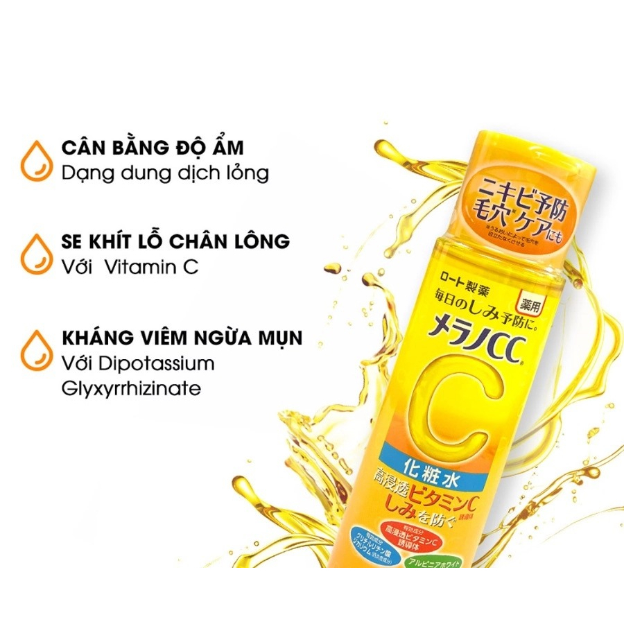 Nước hoa hồng CC Melano Mentholatum Rohto Lotion 170ml