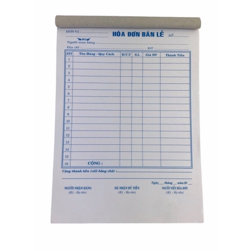 LỐC 10 CUỐN HOÁ ĐƠN 1 LIÊN A5