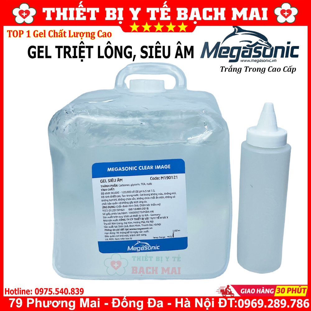 Gel Triệt Lông Siêu Âm Cao Cấp Megasonic - Can 5 Lít