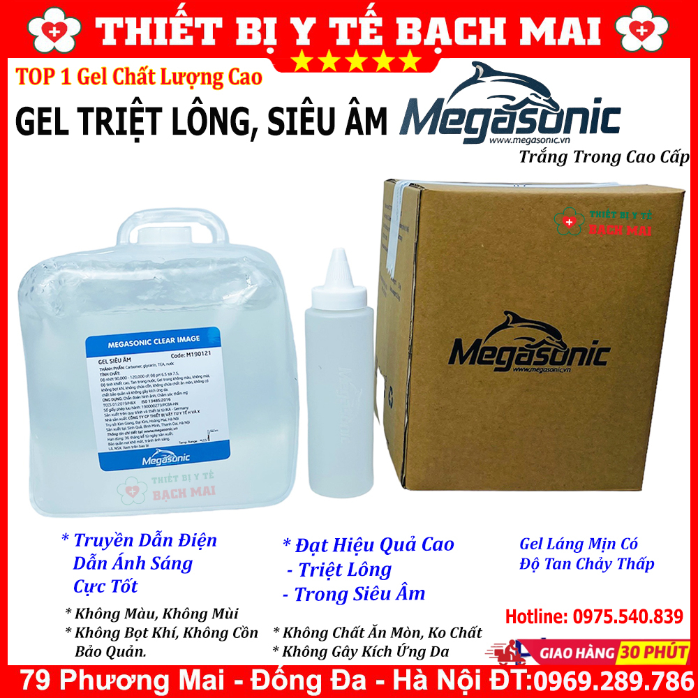 Gel Triệt Lông Siêu Âm Cao Cấp Megasonic - Can 5 Lít