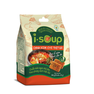 Canh kim chi thịt gà ăn liền i-soup 66g túi 06 viên