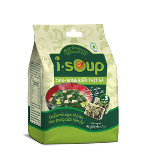 Canh rong biển thịt gà ăn liền i-soup 42g túi 06 viên