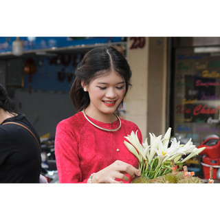 Áo bà ba MA'MIA dáng cách tân quần lụa ống suông