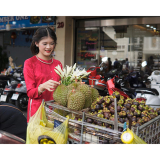 Áo bà ba MA'MIA dáng cách tân quần lụa ống suông