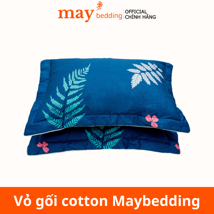 Vỏ gối nằm Maybedding cotton chất lượng cao, bao gối 45x65 cm có lót bông và khóa kéo