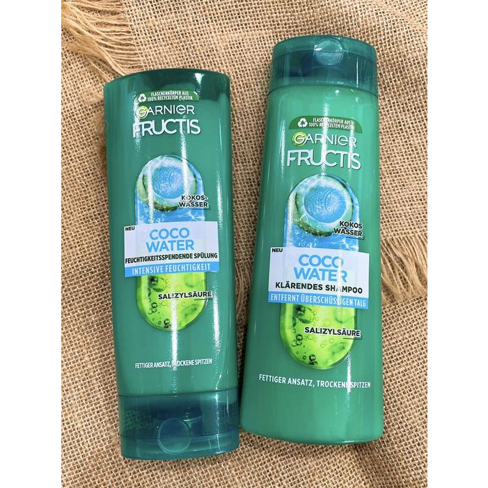CẶP GỘI XẢ GARNIER FRUCTIS COCO WATER DÀNH CHO TÓC CHÂN DẦU & NGỌN KHÔ