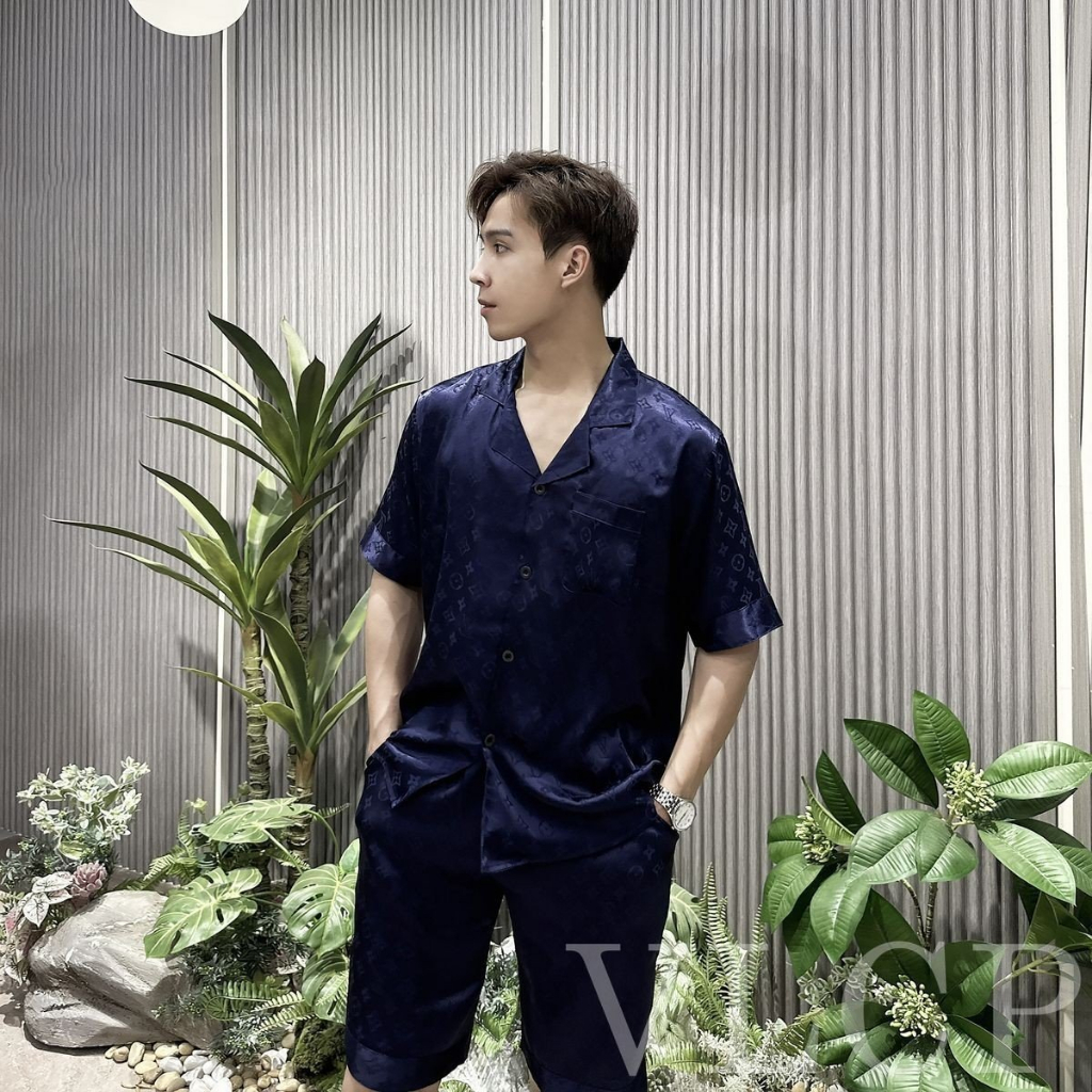 Bộ đồ nam đồ mặc nhà nam Pijama lụa mềm mịn, thoáng mát hoạ tiết tinh tế, sang trọng LV03 - VLCP | BigBuy360 - bigbuy360.vn