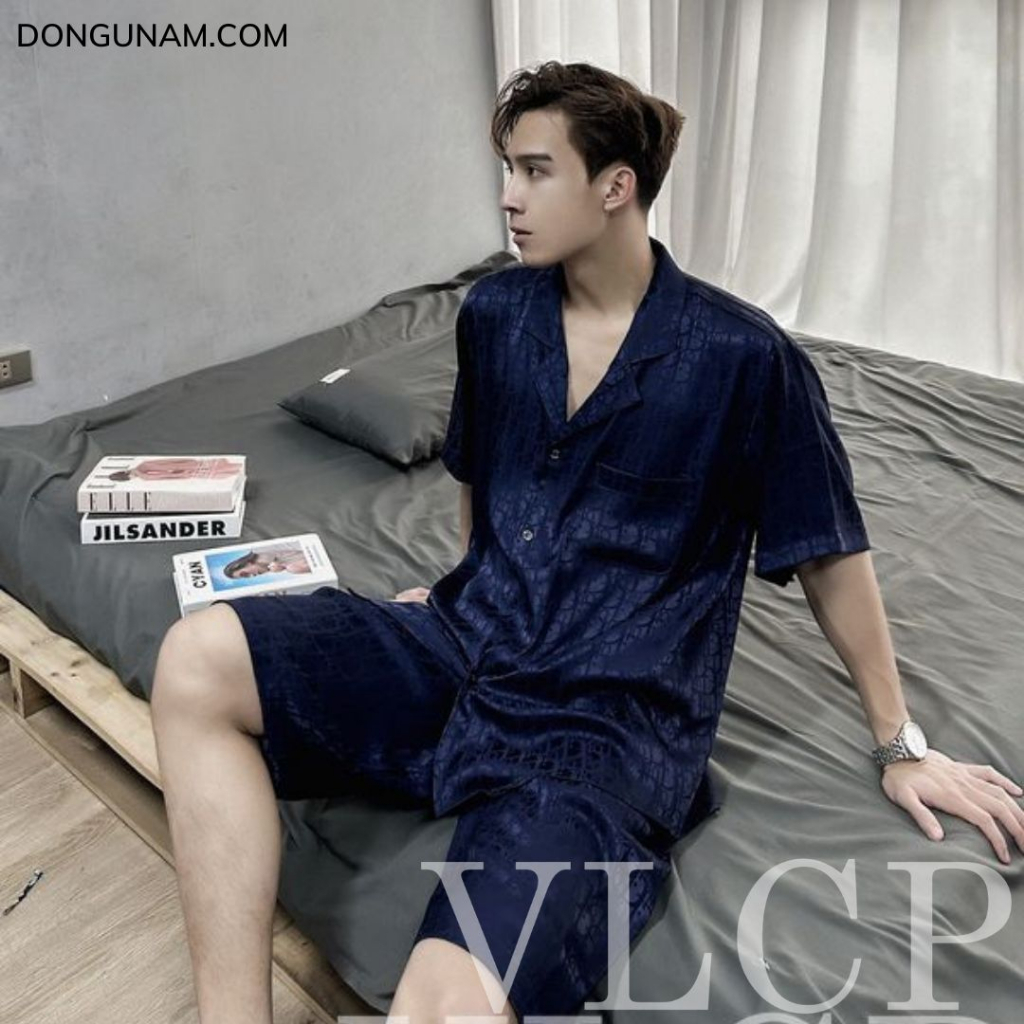 Bộ đồ nam đồ mặc nhà nam Pijama lụa mềm mịn, thoáng mát hoạ tiết tinh tế, sang trọng LV03 - VLCP | BigBuy360 - bigbuy360.vn