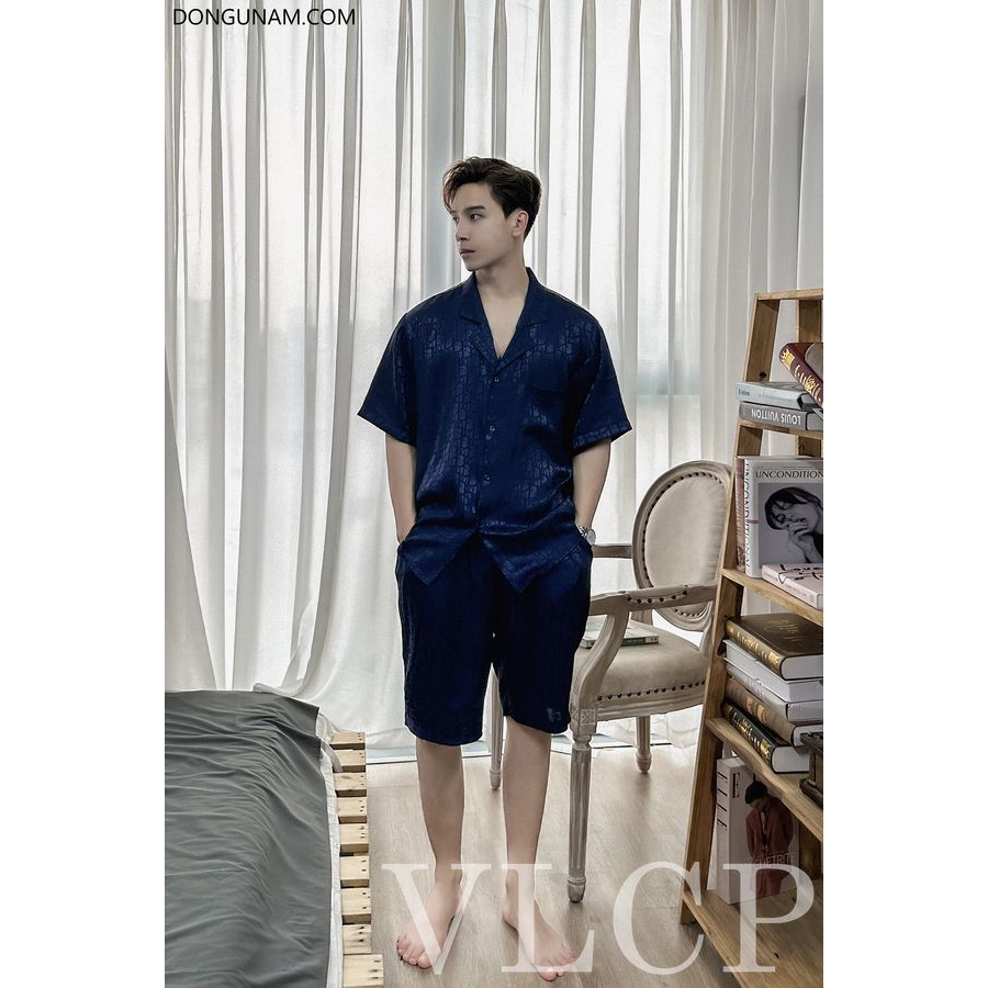 Bộ đồ nam đồ mặc nhà nam Pijama lụa mềm mịn, thoáng mát hoạ tiết tinh tế, sang trọng LV03 - VLCP | BigBuy360 - bigbuy360.vn