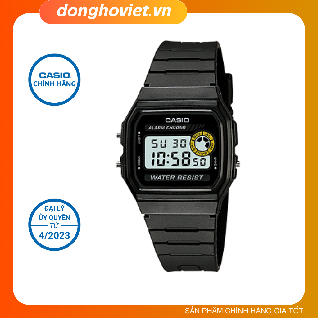 Đồng hồ nam casio chính hãng F-94WA-8DG Dây nhựa cao cấp-Cổ điển-Chống thấm nước Pin Quartz-[DHV - Donghoviet]