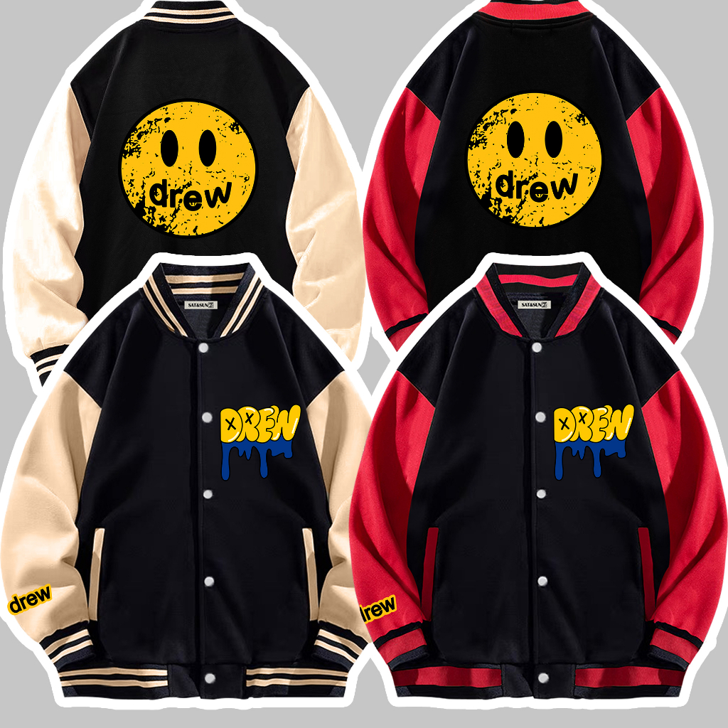 Áo khoác BOMBER UNISEX DREW đang hot Chất vải nỉ ngoại dày dặn - Form 40-70Kg