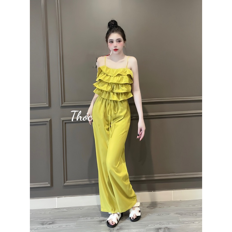 Set áo bèo tầng + quần suông