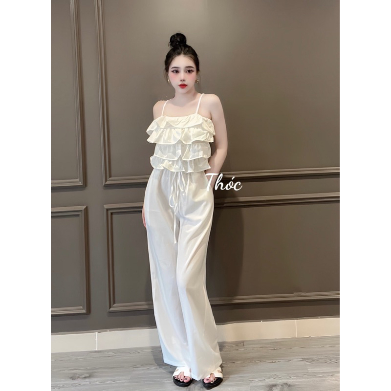 Set áo bèo tầng + quần suông