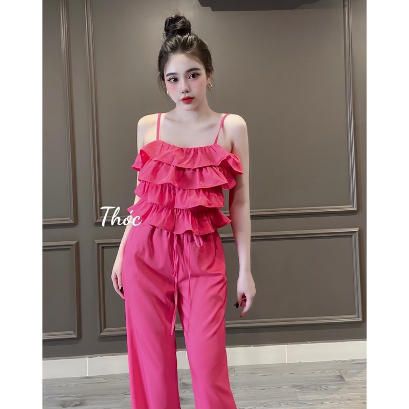 Set áo bèo tầng + quần suông