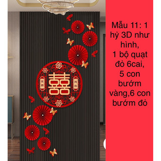 Combo trang trí dán tường đám cưới đám hỏi