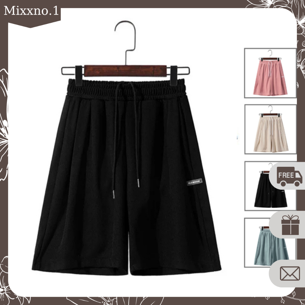 Quần Short Nam Nữ Mùa Hè Lưng Cao Ống Rộng Cạp Thun Thoáng Mát Phong Cách Thể Thao Thời Trang Mixxno1 SHORT NU 019V1