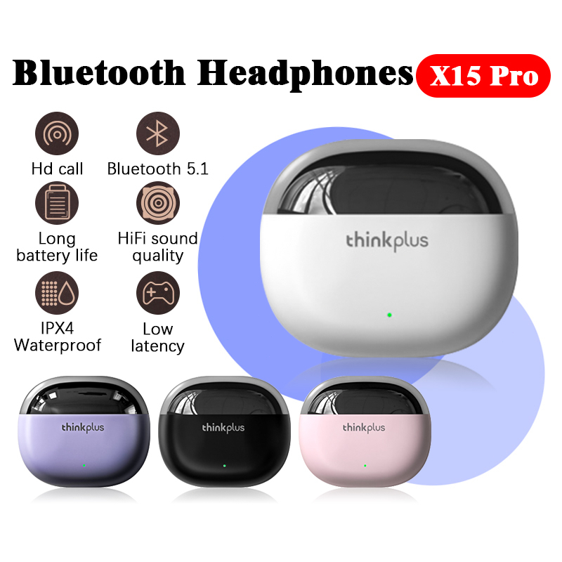 Tai nghe bluetooth không dây Lenovo X15 Pro/Tai Nghe Nhét Tai Bluetooth tích hợp microâm trầm tuyệt vời chống thấm nước